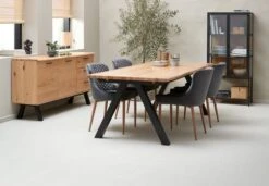 Royal Oak Buffet SANDBY 2 Portes + 3 Tiroirs Chêne Naturel/noir -Magasin De Meubles 168052