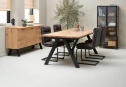 Royal Oak Buffet SANDBY 2 Portes + 3 Tiroirs Chêne Naturel/noir -Magasin De Meubles 168053