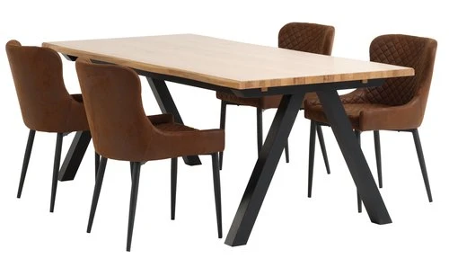 SANDBY L210 Table Chêne Naturel + 4 PEBRINGE Brun/noir 1 SANDBY L210 Table Chêne Naturel + 4 PEBRINGE Brun/noir