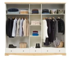 Armoire ROLD 251×216 Blanc/pin -Magasin De Meubles 179683