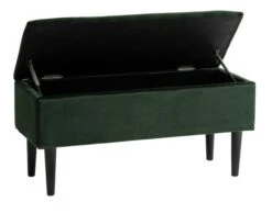 Banc BADSTED A/rangement Velours Vert Foncé -Magasin De Meubles 181289