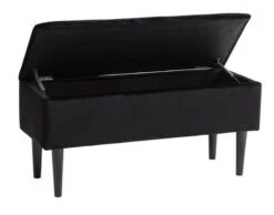 Banc BADSTED A/rangement Velours Noir -Magasin De Meubles 181487
