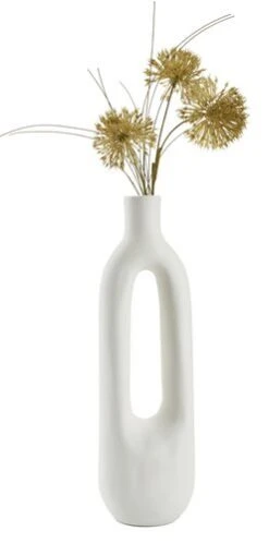 Vase INGEMAR L10xL8xH34cm Blanc -Magasin De Meubles 182716