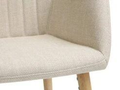 Chaise ADSLEV Tissu Beige/coloris Chêne -Magasin De Meubles 185736