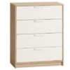 Commode 4 Tiroirs JENSLEV Chêne/blanc