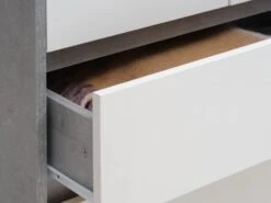 Armoire BILLUND 119x193 Blanc/béton -Magasin De Meubles 185899