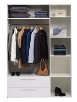 Armoire HELSTRUP 144x208 Brillant/blanc -Magasin De Meubles 185948