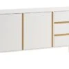 Buffet FENSMARK 2 Portes 3 Tiroirs Blanc/chêne