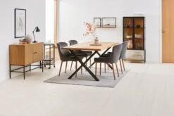 Chaise PEBRINGE Velours Gris/chêne -Magasin De Meubles 186232 3