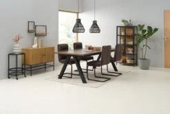 Étagère Murale TRAPPEDAL 2 Pcs/pqt Coloris Chêne/noir -Magasin De Meubles 186237 1