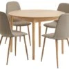 MARSTRAND Ø110 Table Chêne + 4 BISTRUP Chaises Sable