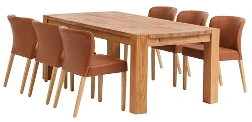 OLLERUP L200 + 4 KULBY Brun/chêne 2 OLLERUP L200 + 4 KULBY Brun/chêne – Image 2