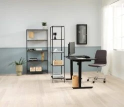 Armoire Murale HASTRUP 1 Porte Verre Noir -Magasin De Meubles 188032