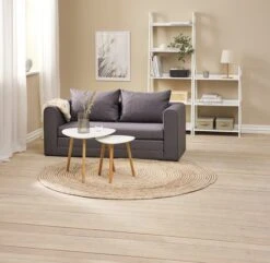 Bout De Canapé TAPS 40x40 Blanc/bambou -Magasin De Meubles 189214 2