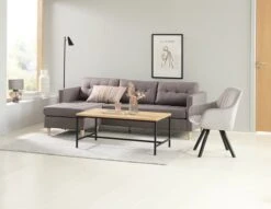 Fauteuil ONSEVIG Velours Gris/noir -Magasin De Meubles 189224