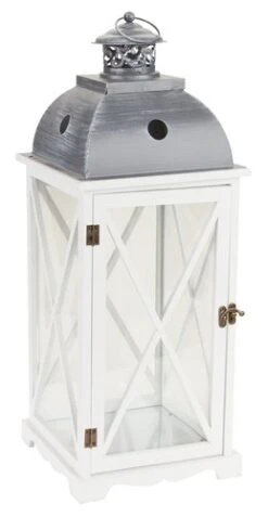 Lanterne BOB L22xL22xH58cm Blanc