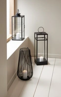 Lanterne HJALDE L20xL20xH65cm Noir -Magasin De Meubles 199651 2