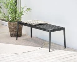 Banc De Jardin EDDERUP L110xD40 Noir -Magasin De Meubles 201380