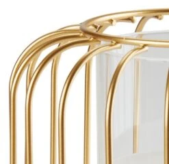 Photophore KRESTER Ø15xH18cm Doré A/LED -Magasin De Meubles 202455