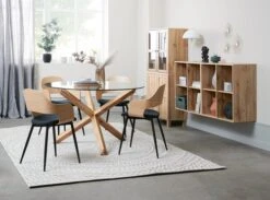 Royal Oak Chaise HVIDOVRE Chêne/tissu Noir -Magasin De Meubles 204959 1