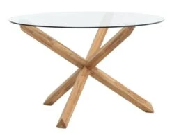 Royal Oak Table AGERBY Ø119 Verre/chêne -Magasin De Meubles 204963
