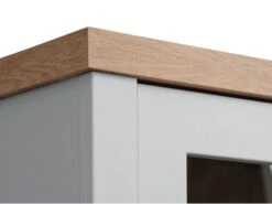 Vitrine MARKSKEL 2 Portes Coloris Gris Clair/chêne -Magasin De Meubles 212527