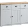 Buffet MARKSKEL 3 Portes Coloris Gris Clair/chêne