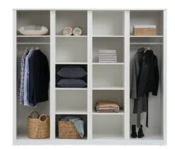 Armoire VEDDE 220x197 A/miroir Blanc -Magasin De Meubles 213416