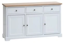 Buffet VISLINGE 3 Portes 3 Tiroirs Naturel/blanc