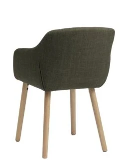 Chaise ADSLEV Tissu Vert Olive/coloris Chêne -Magasin De Meubles 213485