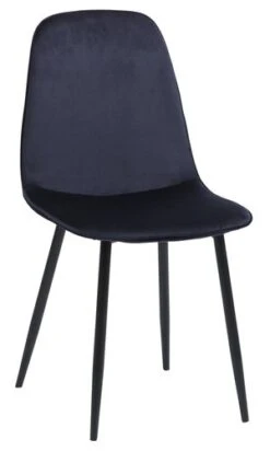 Chaise BISTRUP Velours Bleu Foncé/noir