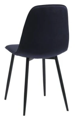 Chaise BISTRUP Velours Bleu Foncé/noir -Magasin De Meubles 213492