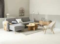 Fauteuil THORUP Tissu Beige/coloris Chêne -Magasin De Meubles 213752 2