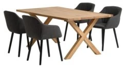 GRIBSKOV L180 Table Chêne + 4 ADSLEV Chaises Anthracite