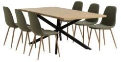 NORTOFT L200 Table Chêne + 4 BISTRUP Chaises Olive -Magasin De Meubles 213974