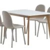 JEGIND L130 Table Blanc + 4 EJSTRUP Chaises Beige