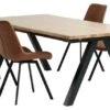 SANDBY L210 Table Chêne Naturel + 4 HYGUM Chaises Cognac