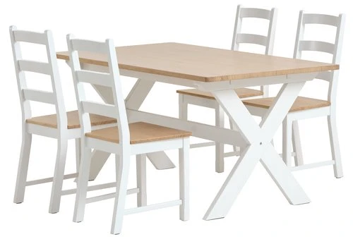VISLINGE L150 Table Naturel + 4 VISLINGE Chaises Naturel 1 VISLINGE L150 Table Naturel + 4 VISLINGE Chaises Naturel