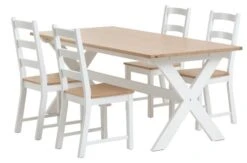 VISLINGE L190 Table Naturel + 4 VISLINGE Chaises Naturel