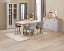 Buffet MARKSKEL 3 Portes Coloris Gris Clair/chêne -Magasin De Meubles 214376 2