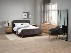 Fauteuil UDSBJERG Tissu Gris/chêne -Magasin De Meubles 214528