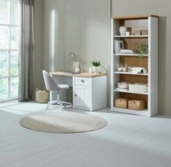 Bibliothèque MARKSKEL 5 Tablettes Blanc/chêne -Magasin De Meubles 214567