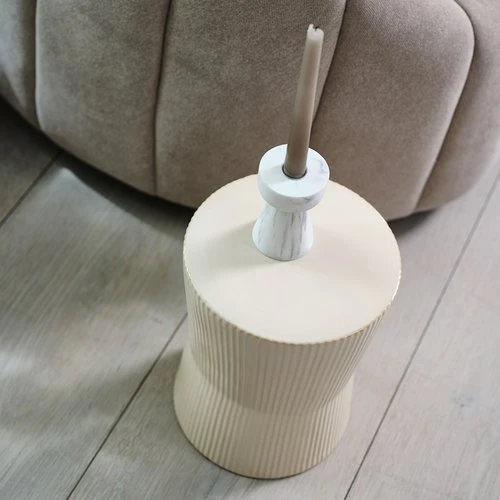 Piédestal SIGMUND Ø23xH30cm Crème 4 Piédestal SIGMUND Ø23xH30cm Crème – Image 4