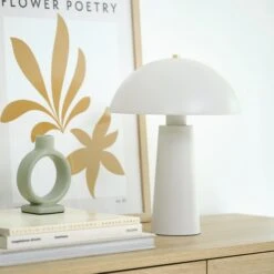 Lampe De Table MARKUS Ø25xH35cm Gris -Magasin De Meubles 215309