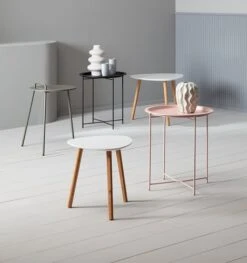 Bout De Canapé TAPS 55x55 Blanc/bambou -Magasin De Meubles 216457 1