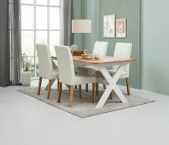 VISLINGE L190 Table Naturel + 4 TUREBY Chaises Beige 5 VISLINGE L190 Table Naturel + 4 TUREBY Chaises Beige -Magasin De Meubles 218141