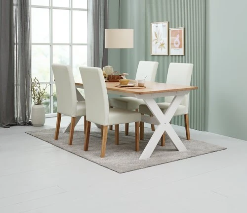 VISLINGE L190 Table Naturel + 4 TUREBY Chaises Beige 3 VISLINGE L190 Table Naturel + 4 TUREBY Chaises Beige – Image 3
