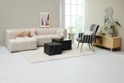 Fauteuil SIMESTED Rayures Tissu Noir/beige -Magasin De Meubles 219560 2