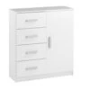 Commode 4 Tiroirs 1 Porte TAPDRUP Blanc