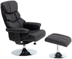 Fauteuil A/repose-pied HASSELAGER Noir